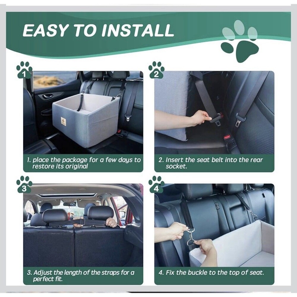 PAWBOSE Dog Car Seat for Large Dogs, Dog Booster Seat Under 55Lb, Washable NEW - Picture 6 of 16